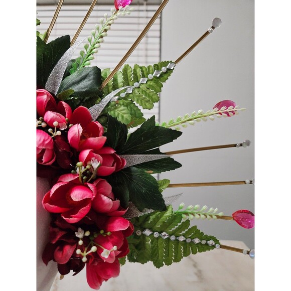 NEW Flower Halo Crown Fuchsia, Floral Headpiece, Handmade - Picture 7 of 10